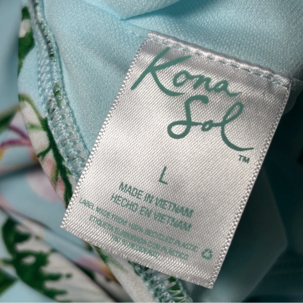 Kona Sol One Piece Swimsuit Tropical Floral Size Large - Picture 6 of 8